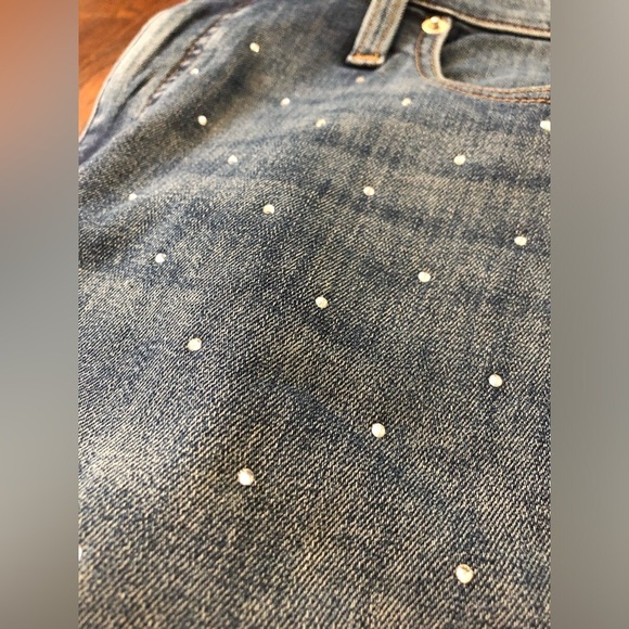 J. Crew Women’s 34P Petite Rhinestone Essential Straight Signature Stretch Jeans - Picture 13 of 15